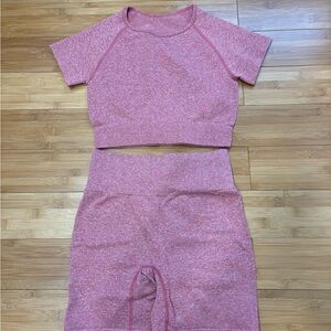 Women's Pink athletic Shorts Set